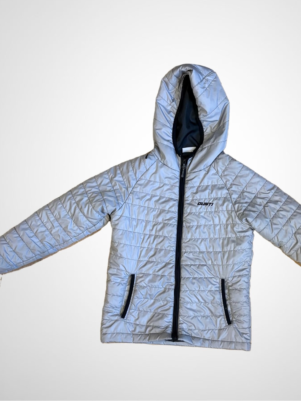 Grey Quilted Hooded light Puffer Jacket